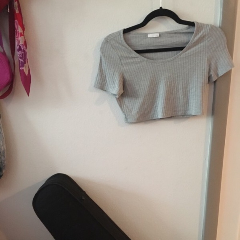 Mini gray cropped tee
